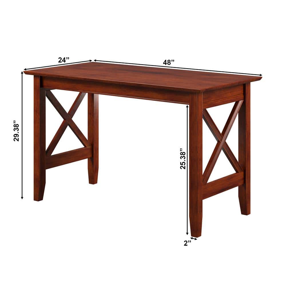 Lexi Walnut Solid Wood Writing Desk with USB Port