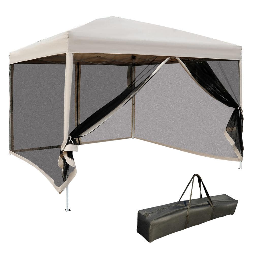 10x10ft Beige Canopy Tent w/ Netting – Instant Screen Room, UPF? (No info, omit) – 100 sq ft price history on PriceWatchPro