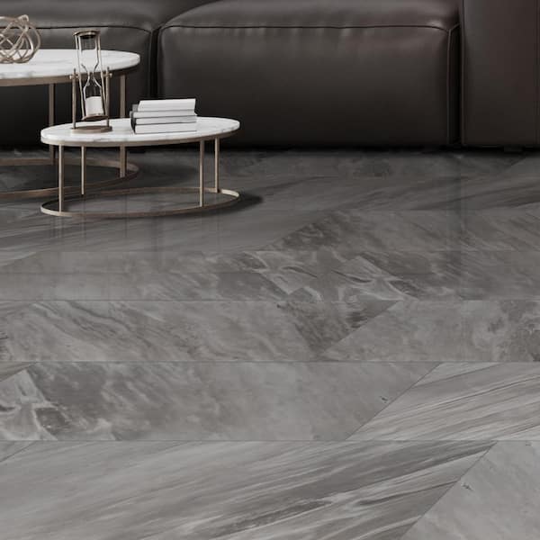 Ader Botticino 24 in. x 48 in. Polished Porcelain Stone Look Floor and Wall Tile (27 Cases/432 sq. ft./Pallet)