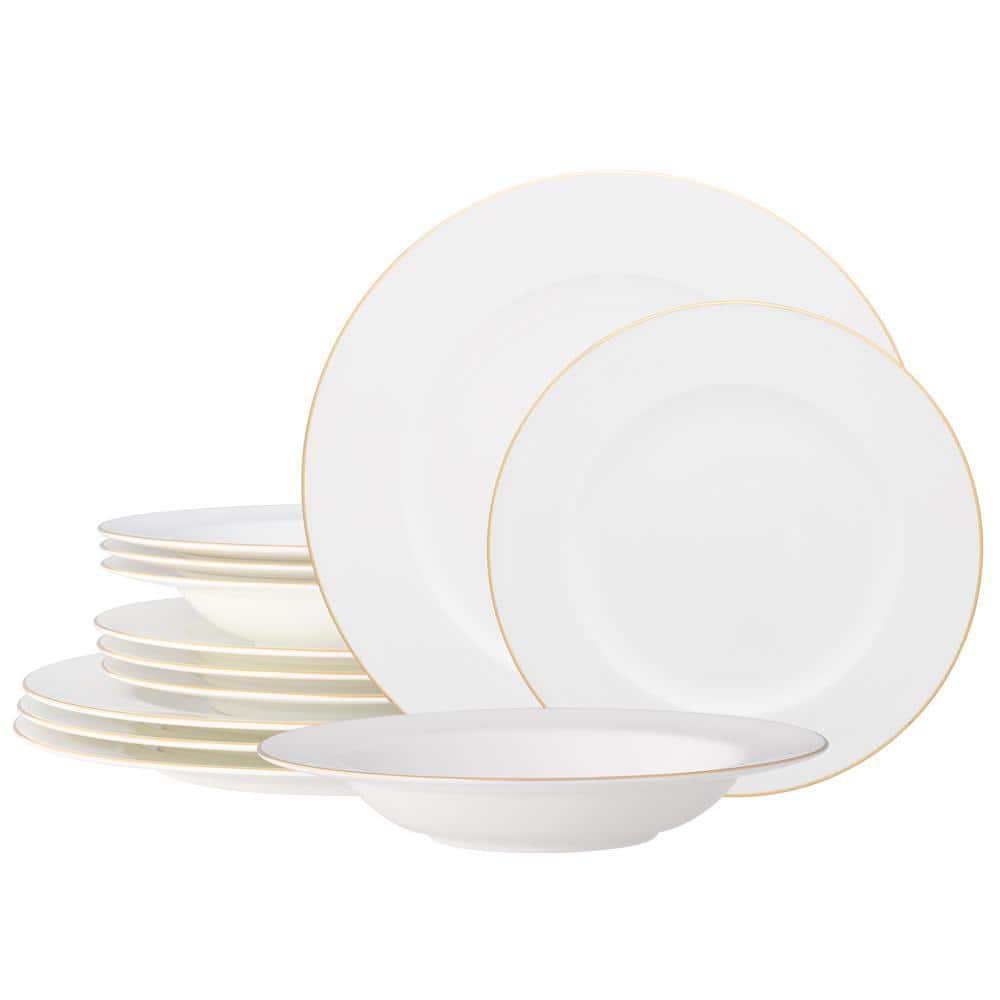 Noritake Accompanist 12-Piece (White) Bone China Dinnerware Set