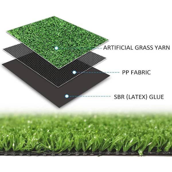 6.6 ft. x 10 ft. Green Artificial Grass Weed Barrier Landscape Fabric