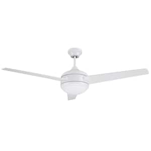 Treviento 52 in. Contemporary White Indoor Ceiling Fan with Light Kit and Remote Control