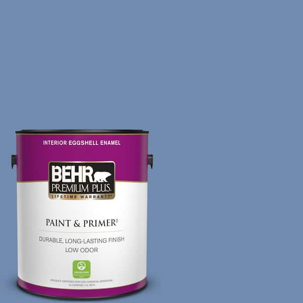 BEHR PREMIUM PLUS 1 gal. #590D-5 Windsurf Blue Eggshell Enamel Low Odor Interior Paint & Primer