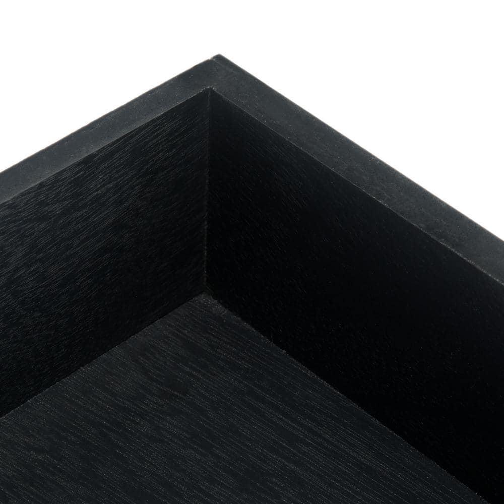 Opal 39'' Rich Black Wood and Metal Console Table with Storage