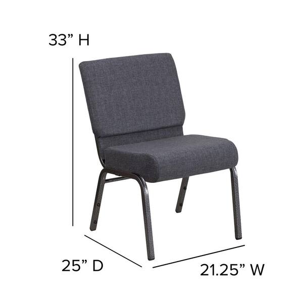 SILVER VEIN FRAME LOT OF 100 21'' EXTRA WIDE GRAY STACKING CHURCH CHAIR 