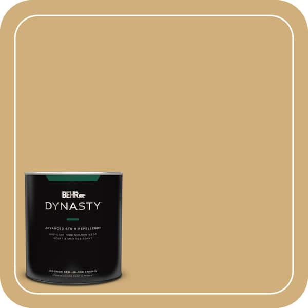 BEHR DYNASTY 1 qt. #PPU6-15 Romanesque Gold Semi-Gloss Enamel Interior Stain-Blocking Paint and Primer