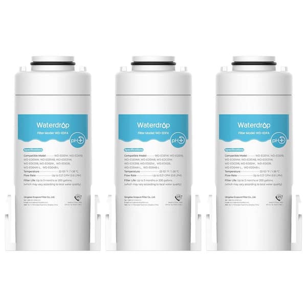 Waterdrop WD-EDFA Alkaline Filters Replacement for Electric Pitcher WD-ED01/ED02/ED04/ED01A,NSF/ANSI 42 & 372, Improve PH, 3-Packs