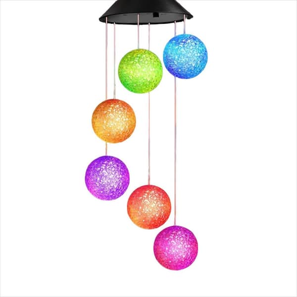 Solar Lights Outdoor Wind Chimes for Outside Garden Yard Patio Porch Decor Hanging Ball Decorations