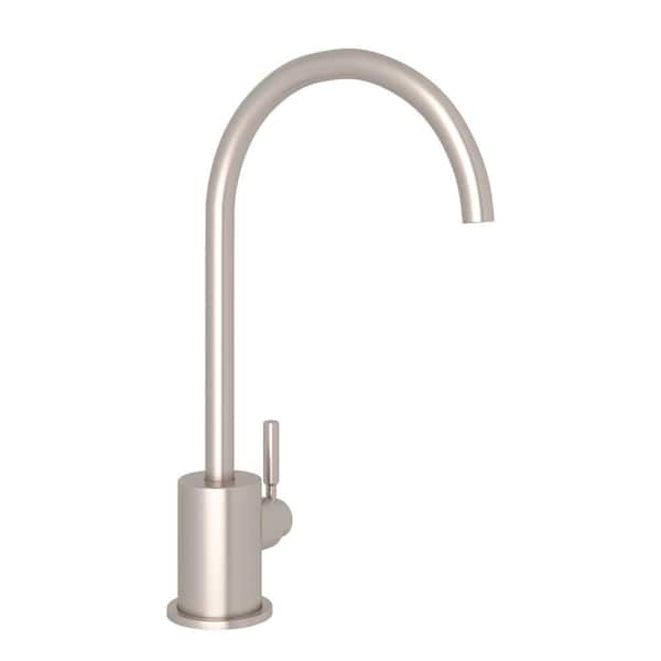 Modern Kitchen Single-Handle Beverage Faucet in Satin Nickel