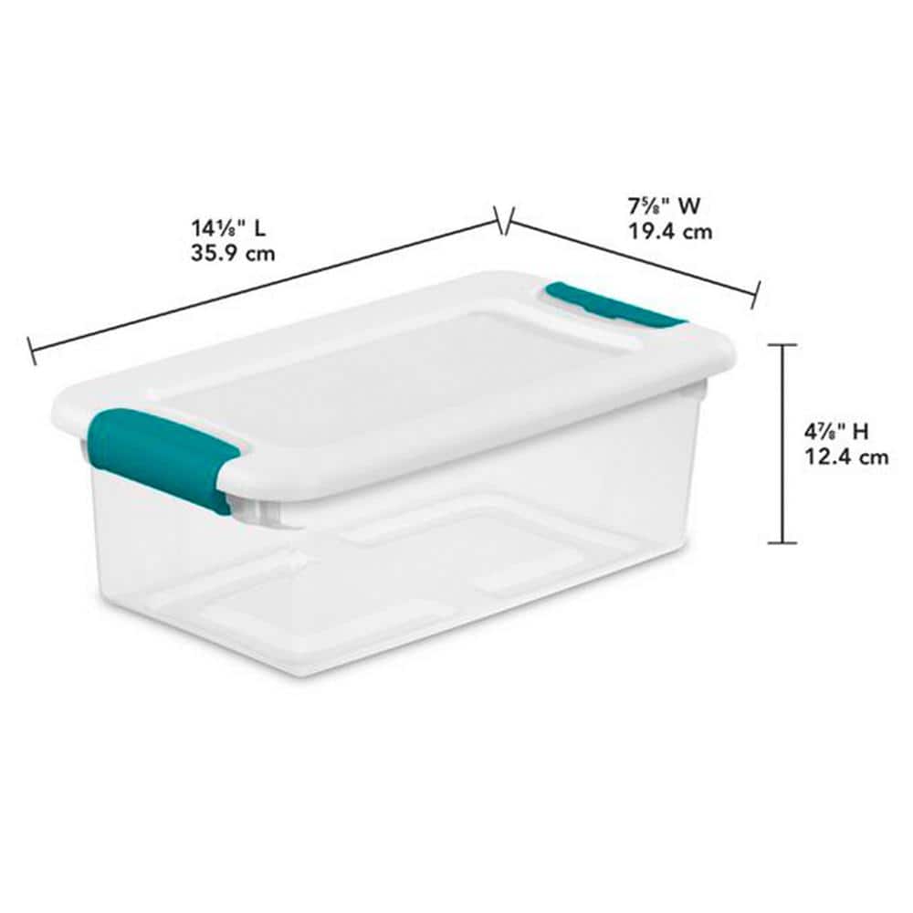Clear Stackable Plastic Storage Boxes with Latching Lids, 24 Pack