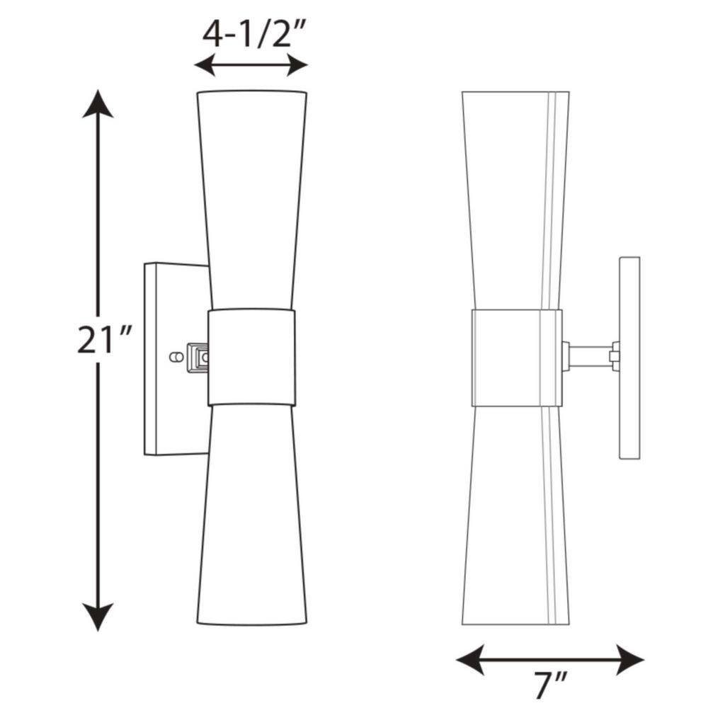 Polished Chrome 21" Modern Two-Light Bath Sconce