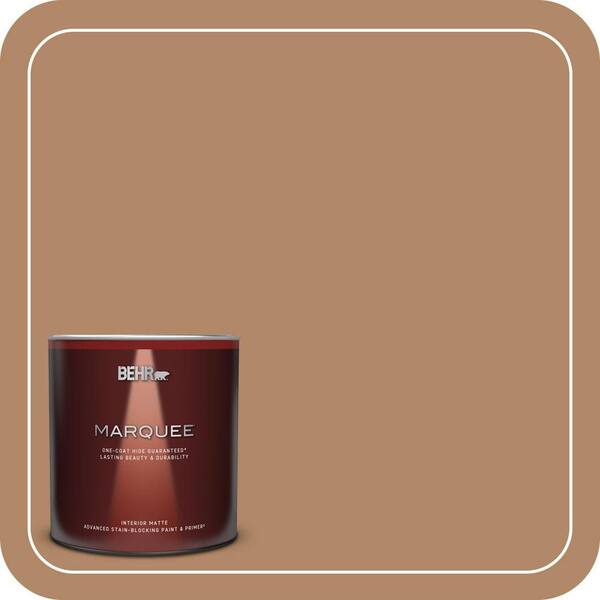BEHR MARQUEE 1 Qt. #MQ2-02 Syrup One-Coat Hide Matte Interior Paint & Primer