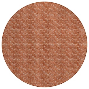 Chantille ACN514 Terracotta 8 ft. x 8 ft. Round Machine Washable Indoor/Outdoor Geometric Area Rug