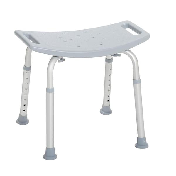 Adrinfly 19.5 in. Adjustable Shower Seat with Suction Feet for Inside Shower or Tub in Gray