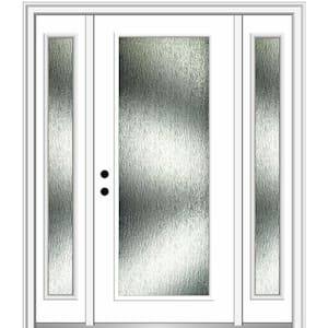 Mmi Door Rain Glass 68 5 In X 81 75 In Right Hand Inswing Full Lite Painted Alabaster Prehung Front Door On 6 9 16 In Frame Zr