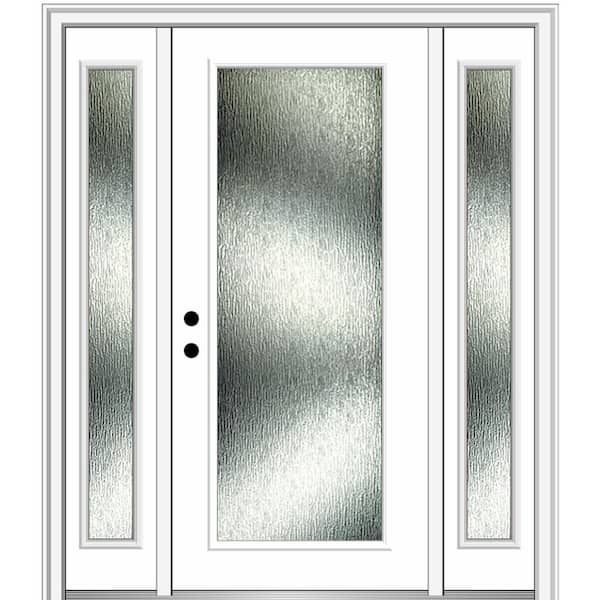 MMI Door Rain Glass 68.5 in. x 81.75 in. Right-Hand Inswing Full Lite Primed Prehung Front Door on 4-9/16 in. Frame
