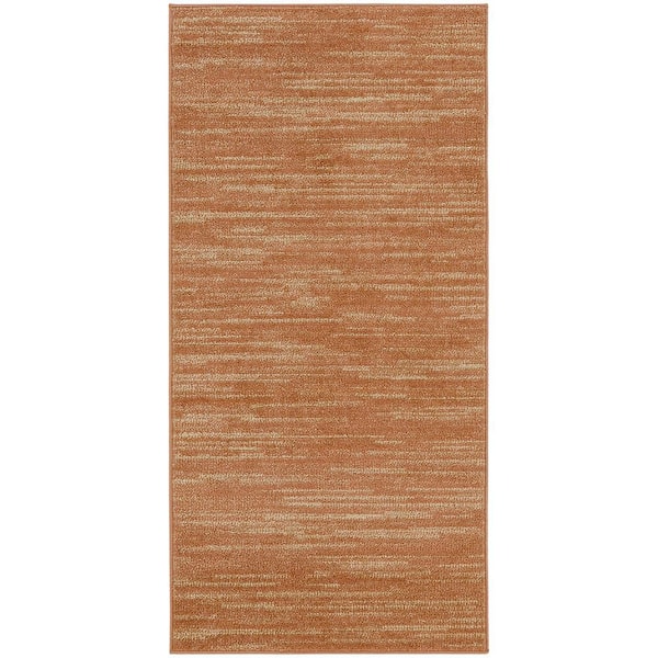 Essentials doormat 2 ft. x 4 ft. Rust Abstract Contemporary Indoor/Outdoor Area Rug