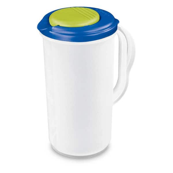 Sterilite 2 Qt Clear Plastic Drink Pitcher with Leak Proof Lid, Blue (18  Pack), 18 pc - City Market