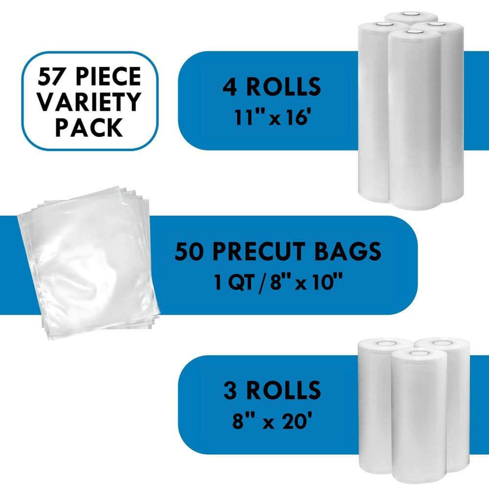 Kenmore Heavy Duty Clear Vacuum Sealer Bags and Rolls Variety Pack
