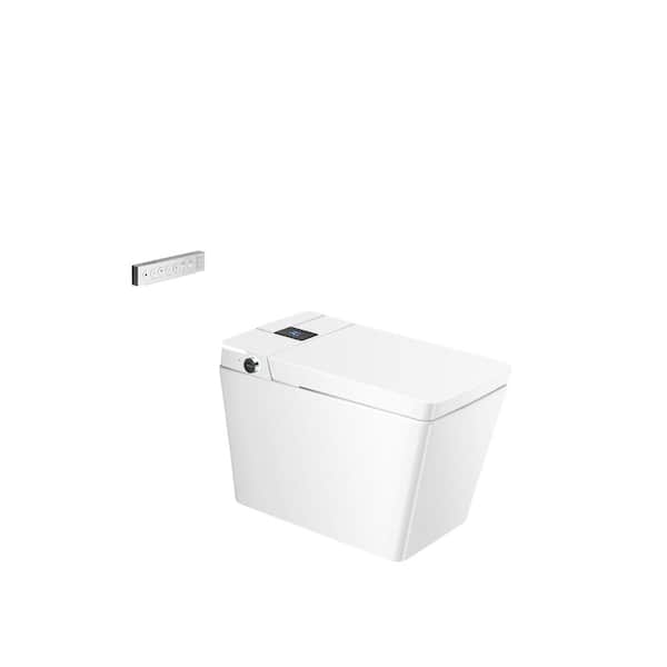 null WISE One-Piece 0.8/1.2 GPF Dual Flush Square Smart Toilet in White