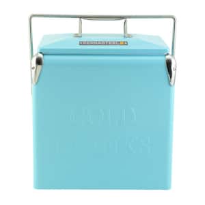 Polarbox 21 Qt. Classic Retro Vintage Style Cooler with Leather Strap in  Cyan - Baby Rose 4900 - The Home Depot