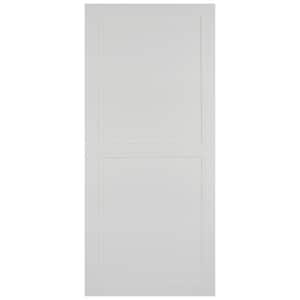 Expressions 37 in. x 84 in. 2-Panel Unfinished Solid White Primed MDF Barn Door Slab