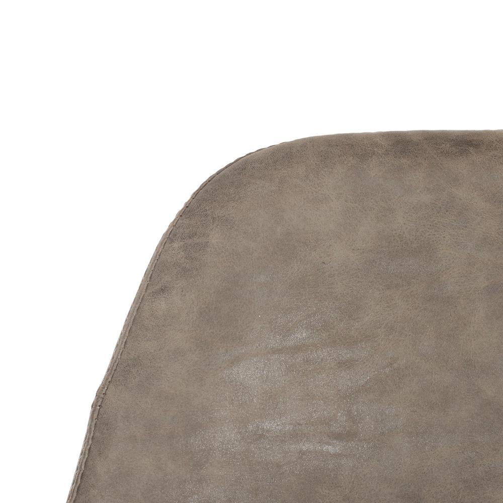 Transitional Taupe Faux Leather Counter Stool with Copper Finish