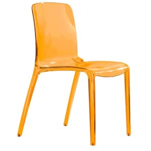 Murray Transparent Orange Modern Lightweight and Stackable Dining Chair
