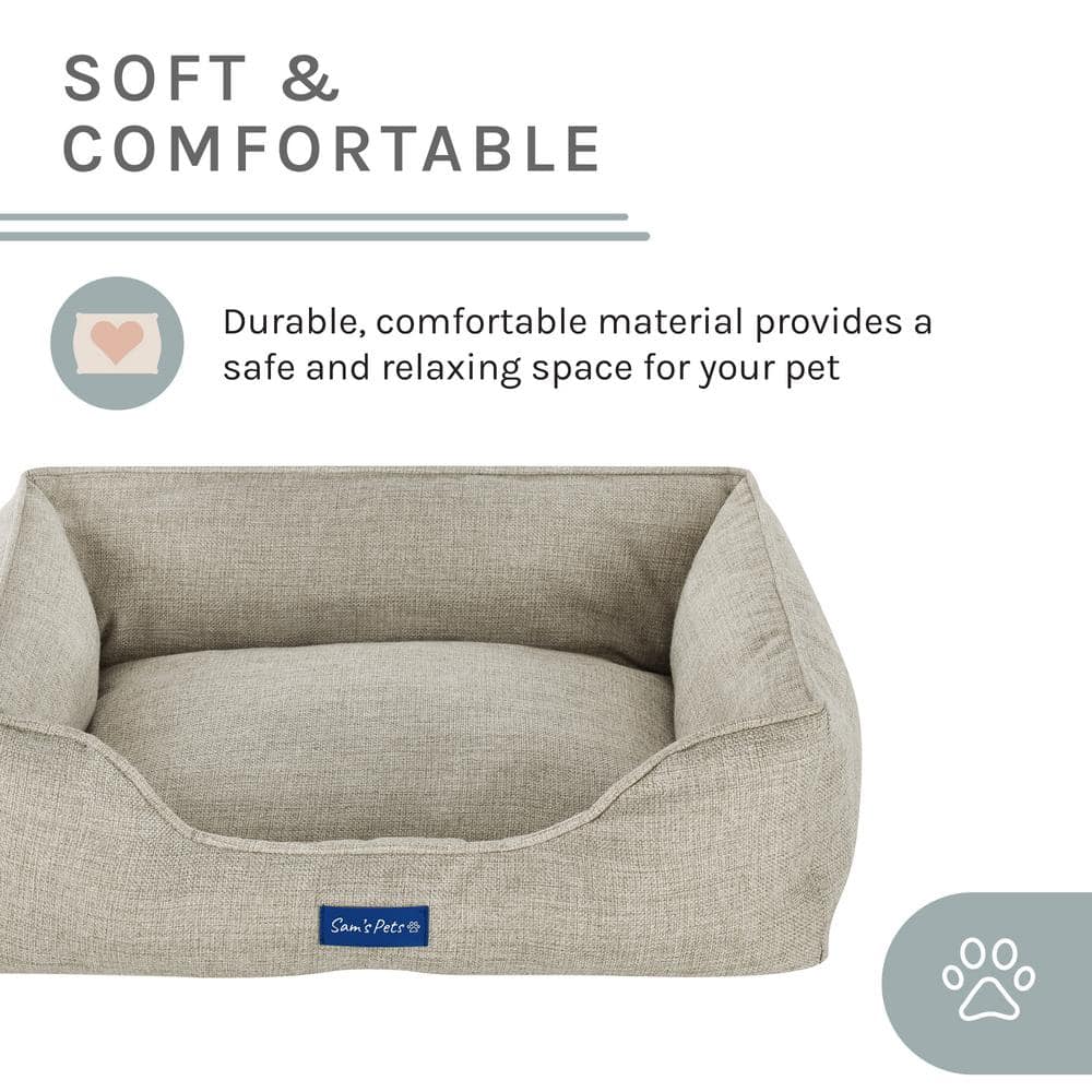Julius Small Beige Polyester Outdoor Dog Bed
