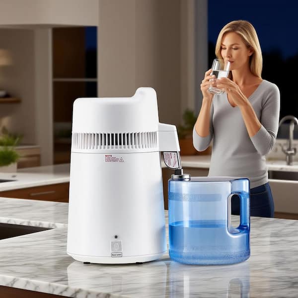 SKYSHALO 6L 1.6 Gal. Water Distiller 900W Stainless Steel White