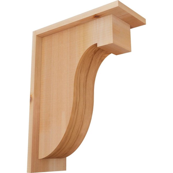 Ekena Millwork 5-1/2 in. x 12 in. x 16 in. Western Red Cedar Del Monte Smooth Corbel with Backplate