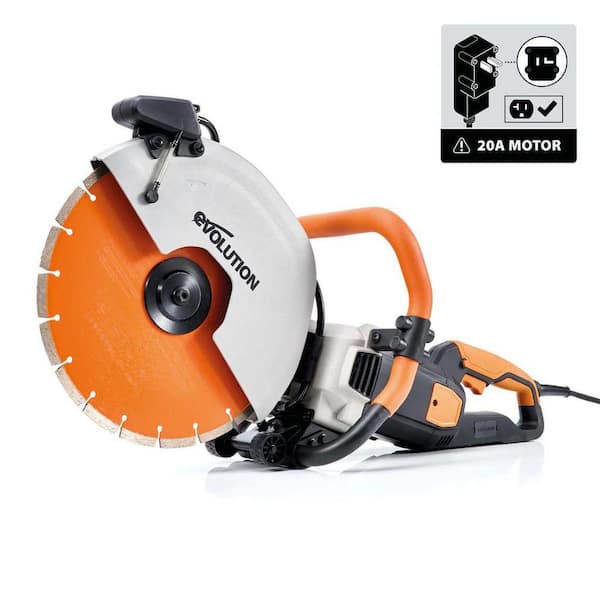Evolution R14DCT 14 in. Electric Concrete Saw Water Fed Dust Suppression Diamond Blade Included