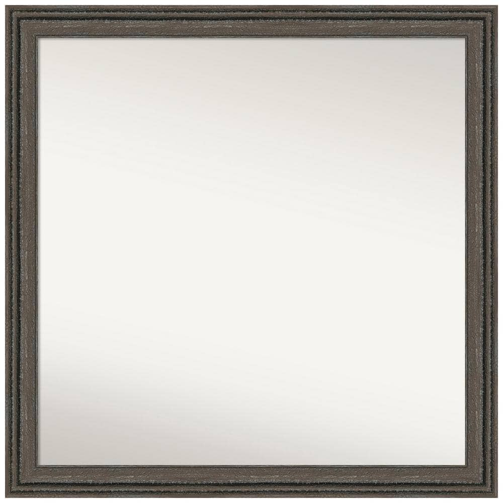 Upcycled Brown Grey 29.5 in. W x 29.5 in. H Non-Beveled Farmhouse Square Wood Framed Bathroom Wall Mirror in Brown -  Amanti Art, A38868101074