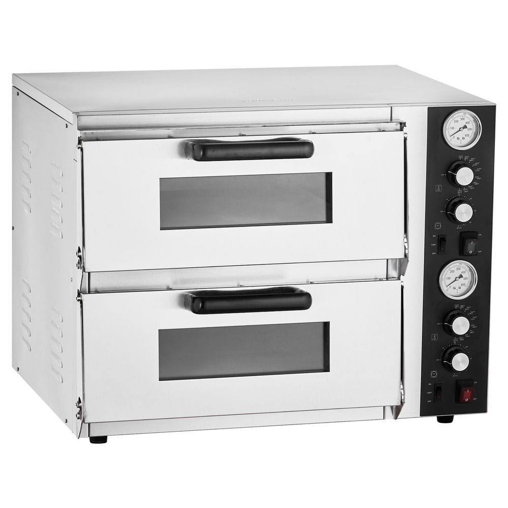 Pizza Oven Electric, 18 in. Double-Deck Commercial Countertop Pizza Oven, 842Â°F Max Temp, Indoor Pizza Maker