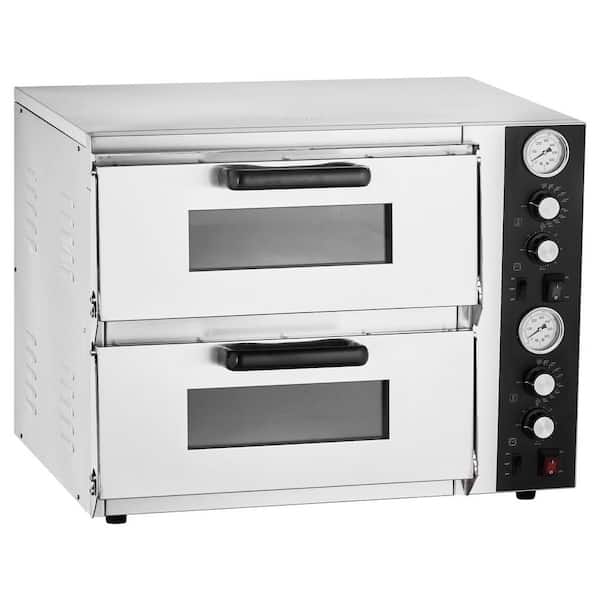 Pizza Oven Electric, 18 in. Double-Deck Commercial Countertop Pizza Oven, 842°F Max Temp, Indoor Pizza Maker