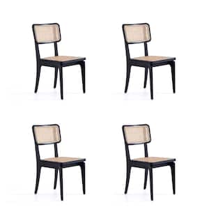 Giverny Black and Natural Cane Dining Side Chair (Set of 4)