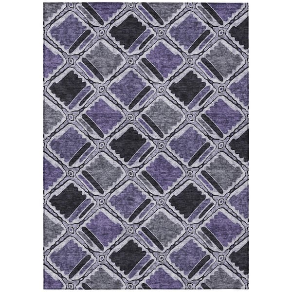 Chantille Machine Washable Indoor/Outdoor Abstract ACN2799 Purple 10 ft. x 14 ft. Area Rug