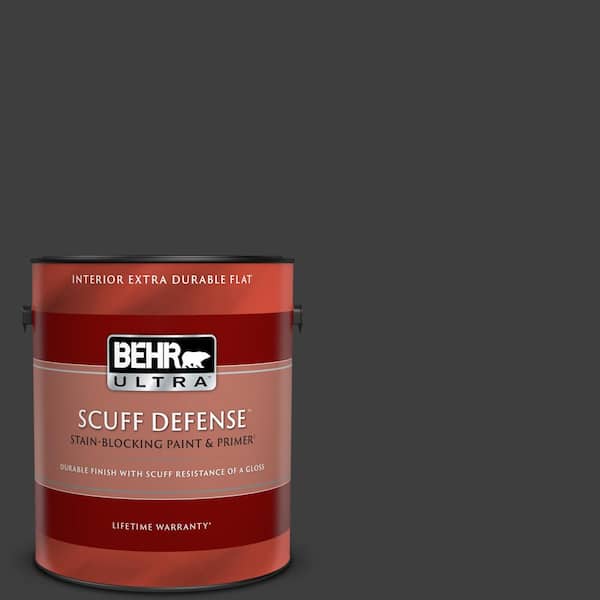 BEHR ULTRA 1 gal. #N520-7 Carbon Extra Durable Flat Interior Paint & Primer