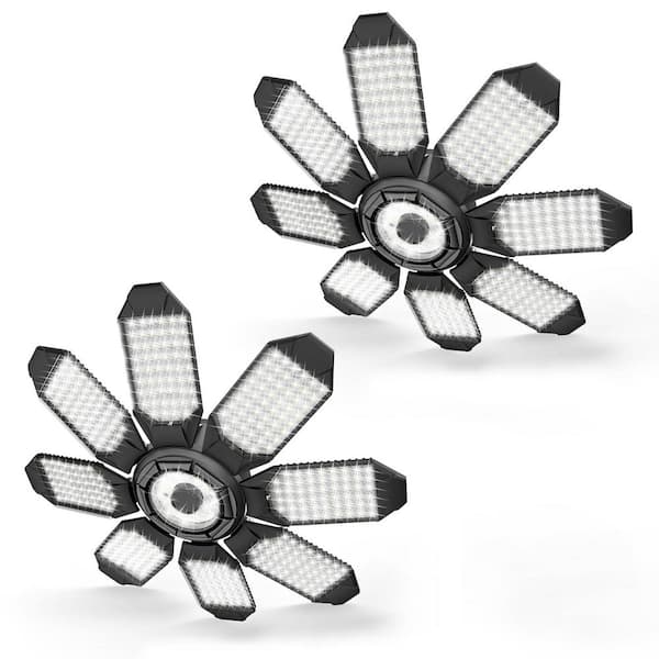 40000 Lumen LED Garage Hanging Work Light Adjustable Ceiling Fixture, E26/E27, 120-Volt, 5.1 in. Tool Only, 2-Pack