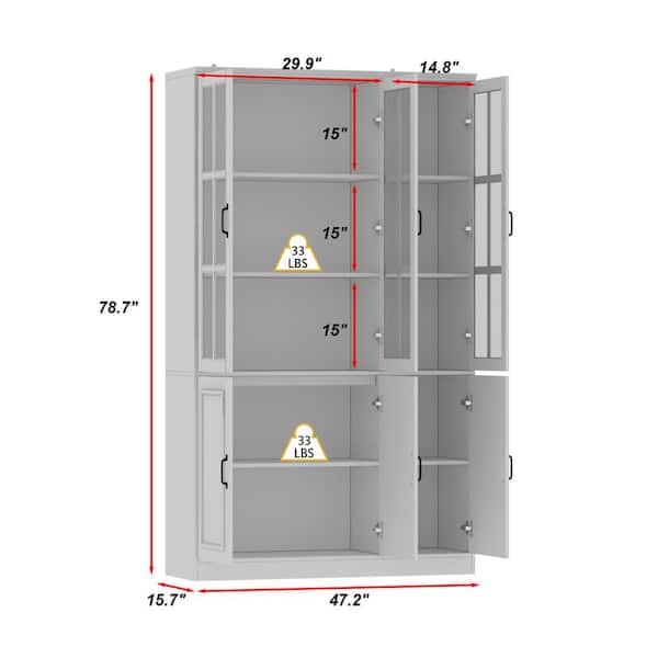 FUFU&GAGA 47.2-in W x 78.7-in H Mdf White Freestanding Utility Storage Cabinet