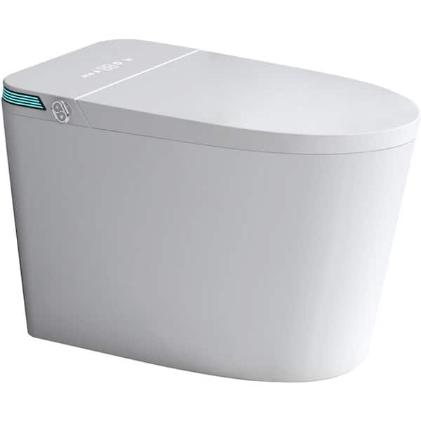 Smart Toilet with Instant Warm Water Sprayer and Dryer Auto Flush /Foot Sensor Operation and Adjusted Temp Heated