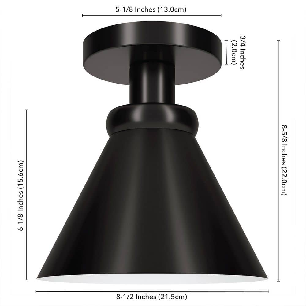 Blackened Bronze 8.5" Semi Flush Mount Ceiling Light