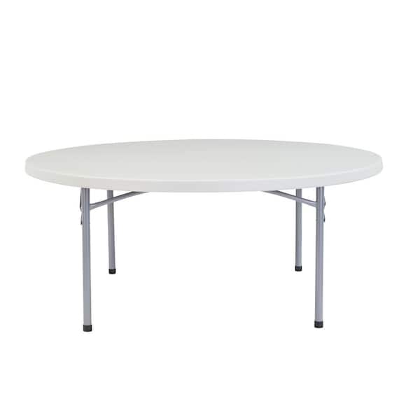 National Public Seating 71 In Grey, 36 Inch Round Folding Table