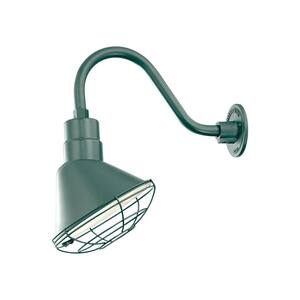 R Series 1-Light 11 in. Satin Green Angle Shade