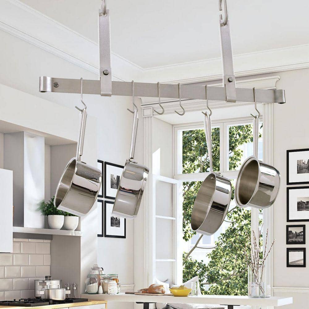 Enclume Handcrafted Stainless Steel 36 in. Adjustable Ceiling Bar ...