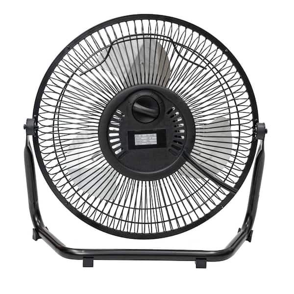 Commercial Electric - 9 in. 3-Speed High Velocity Floor Fan in Black With Wall Mount Bracket