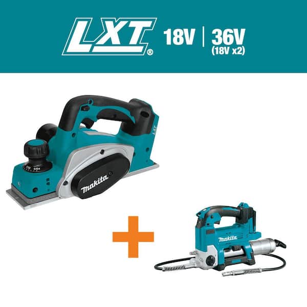 18V LXT Lithium-Ion 3-1/4 in. Cordless Planer (Tool-Only) with bonus 18V LXT Lithium-Ion Grease Gun (Tool Only)