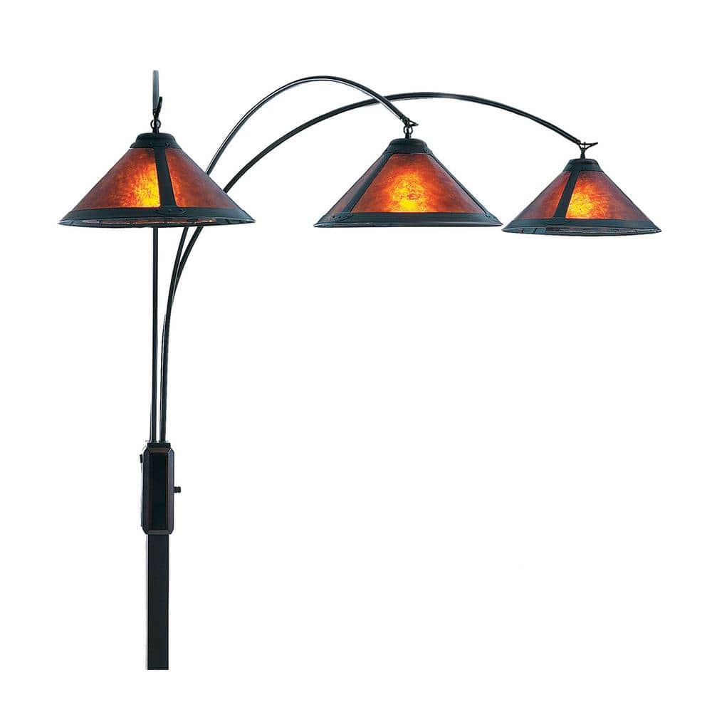 Espresso Bronze Adjustable Multi-Head Arc Floor Lamp