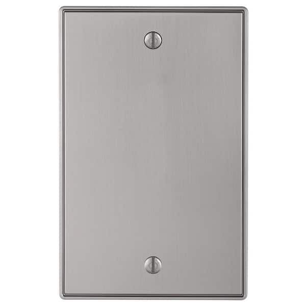 Ansley 1-Gang Brushed Nickel Blank Cast Metal Wall Plate