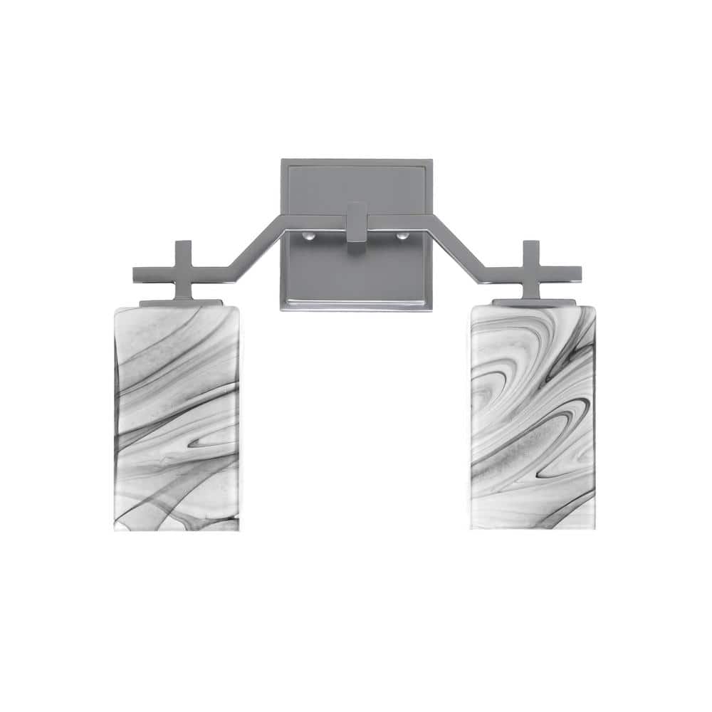 Bridgewater 1 Light Graphite Wall Sconce with 3.5 in. Square Onyx Swirl Gla